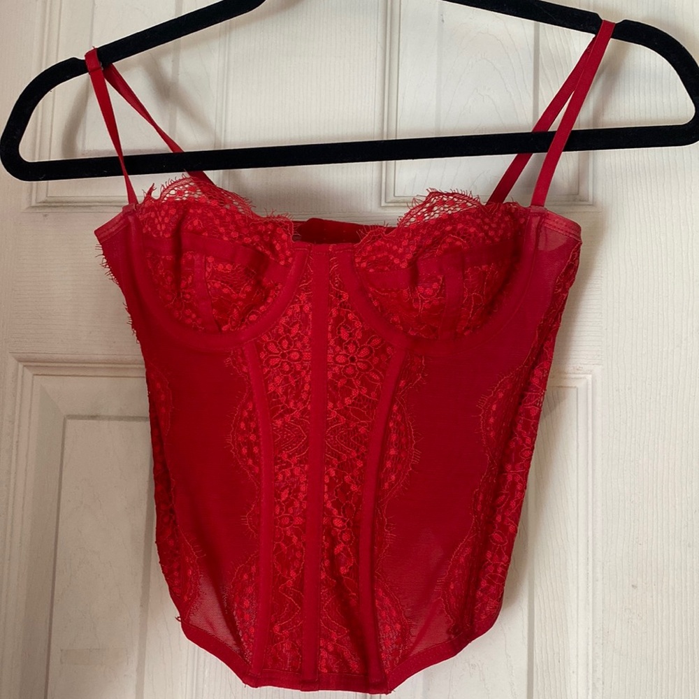 Red corset top